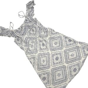 Confess Collection Dress Off Shoulder Ruffle Casual Summer Sundress White Blue S